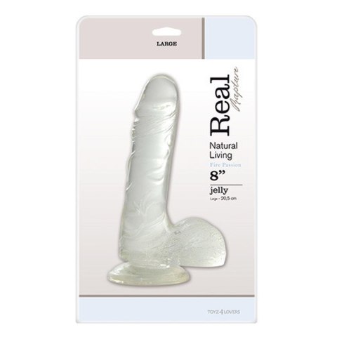 Dildo-JELLY DILDO REAL RAPTURE CLEAR 8"""""""""""""""" Dildo-JELLY DILDO REAL RAPTURE CLEAR 8""""""""""""""""