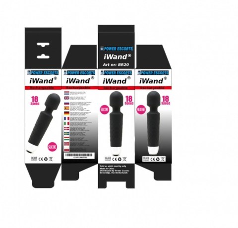 Iwand black rechargeable silicone bodywand massager Iwand black rechargeable silicone bodywand massager