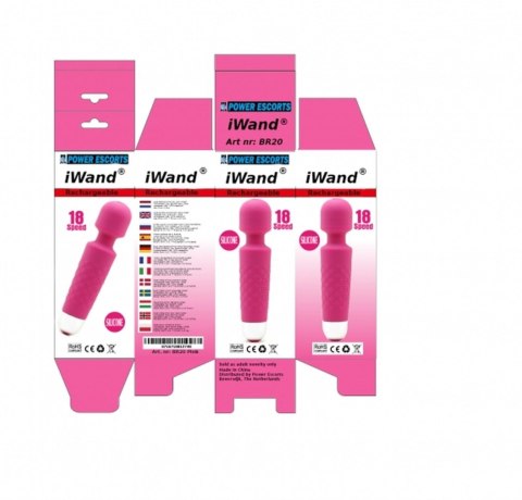 Iwand pink/ purple/ black rechargeable silicone bodywand massager Iwand pink/ purple/ black rechargeable silicone bodywand massager
