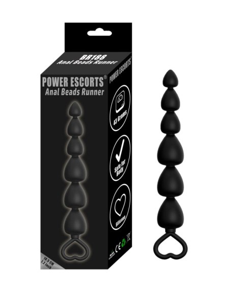 Plug-Power Escorts - Anal Beads Runner - Silicone-Black Plug-Power Escorts - Anal Beads Runner - Silicone-Black