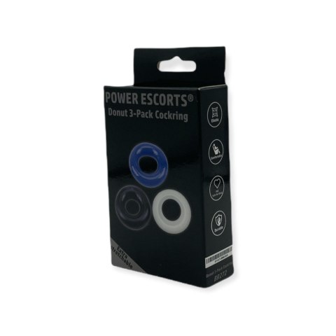 Ring-Donut Cockring 3 Pack-3 colors blue/clear/black Ring-Donut Cockring 3 Pack-3 colors blue/clear/black