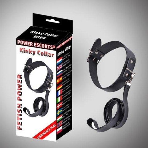 Kinky collar black collar with leash adjustable Kinky collar black collar with leash adjustable