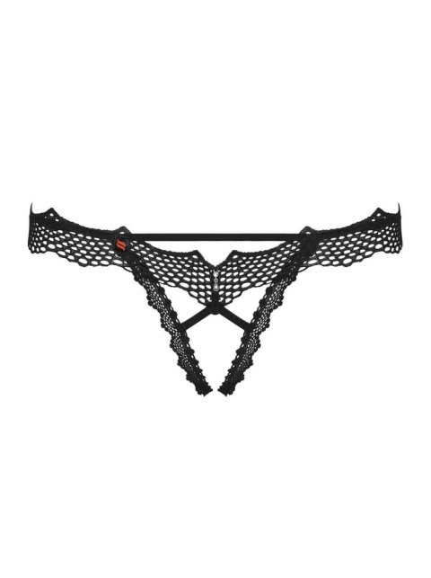 Bielizna-Bravelle stringi otwarte czarne S/M