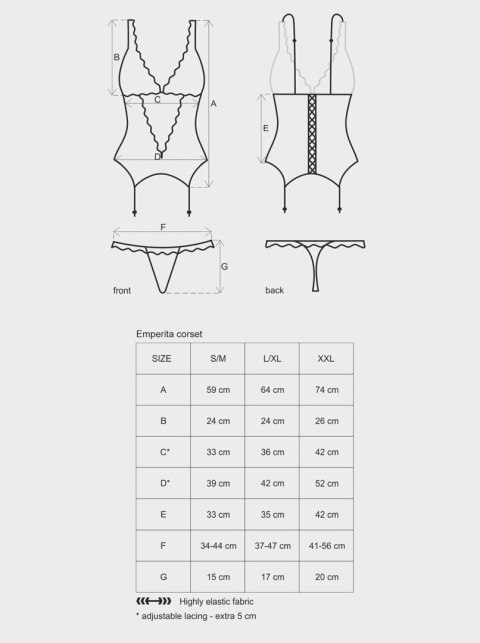 Bielizna-Emperita gorset i stringi L/XL Bielizna-Emperita gorset i stringi L/XL