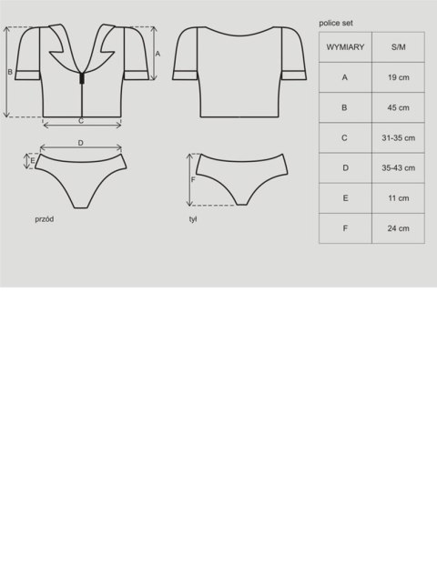 Bielizna-Police set kostium S/M Bielizna-Police set kostium S/M