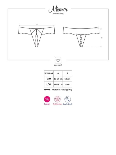 Bielizna- Miamor stringi otwarte czarne XXL Bielizna- Miamor stringi otwarte czarne XXL