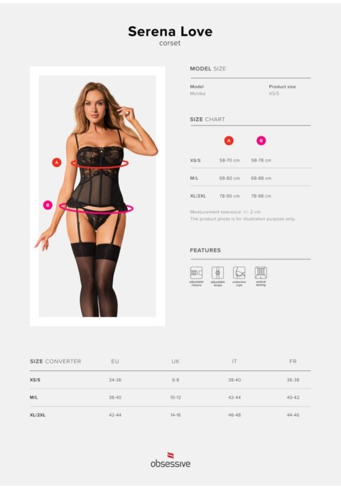 Bielizna-Serena Love gorset i stringi XL/2XL Bielizna-Serena Love gorset i stringi XL/2XL