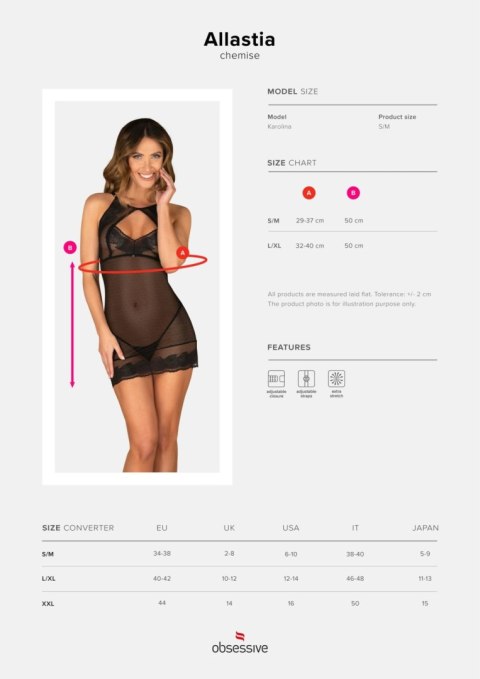 Bielizna-Allastia koszulka i string czarna L/XL Bielizna-Allastia koszulka i string czarna L/XL