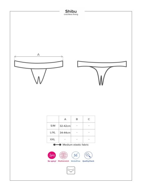 Bielizna-Shibu stringi otwarte czarne S/M Bielizna-Shibu stringi otwarte czarne S/M