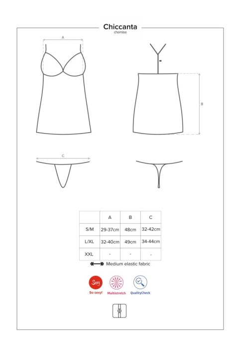 Bielizna-Chiccanta koszulka i stringi czarna S/M Bielizna-Chiccanta koszulka i stringi czarna S/M