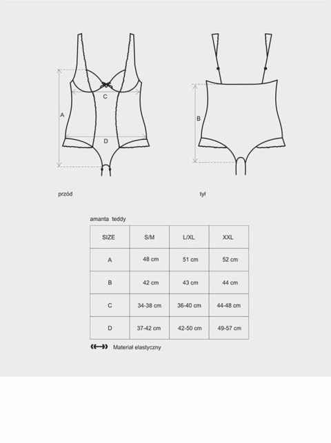 Obsessive Amanta body otwarte S/M Obsessive Amanta body otwarte S/M