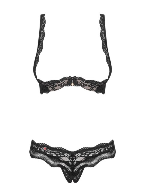 Bielizna-Luvae komplet 2-częściowy otwarty Czarny S/M Bielizna-Luvae komplet 2-częściowy otwarty Czarny S/M