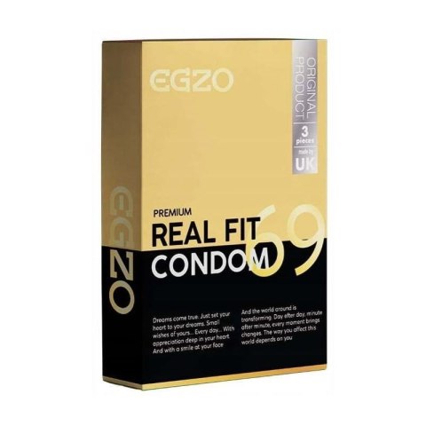 Prezerwatywy EGZO traditional condom REAL FIT 3pc Prezerwatywy EGZO traditional condom REAL FIT 3pc