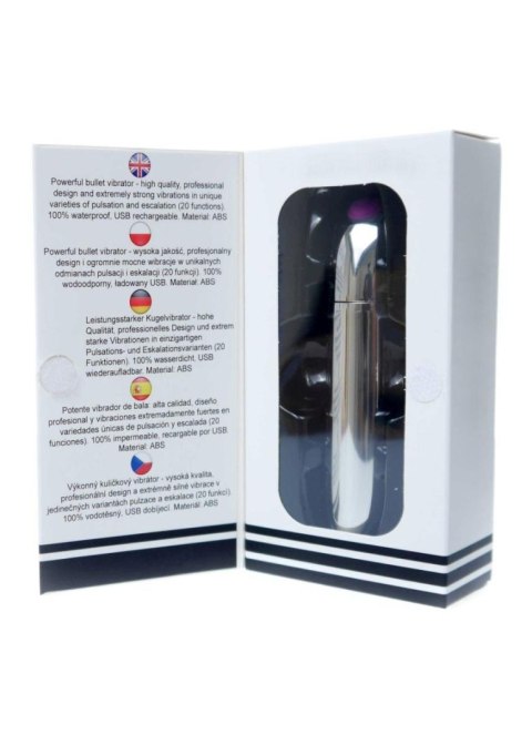 Stymulator-Rechargeable Powerful Bullet Vibrator USB 20 Functions - Silver Stymulator-Rechargeable Powerful Bullet Vibrator USB 20 Functions - Silver