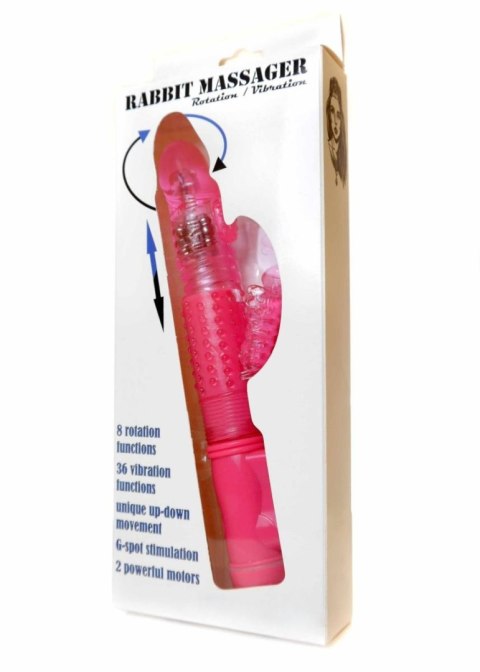 Wibrator-Królik, Wibracja/Rotacja/Góra-dół 36 funkcji Różowy Wibrator-Królik, Wibracja/Rotacja/Góra-dół 36 funkcji Różowy