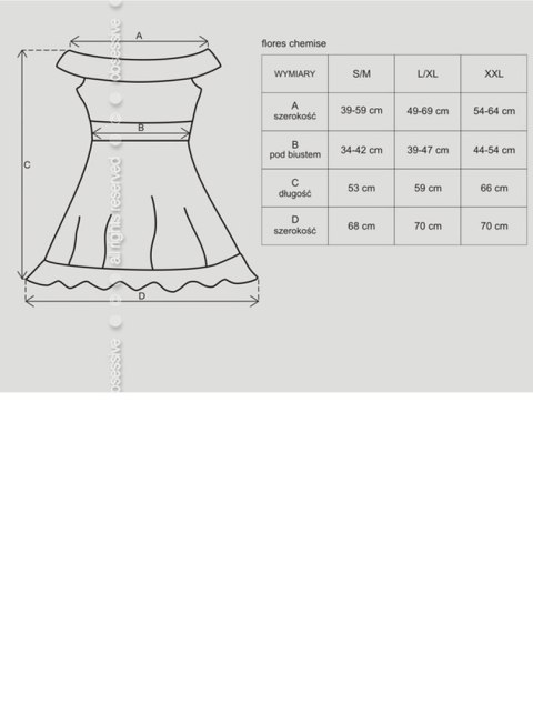 Bielizna-Flores koszulka i stringi czarna S/M Bielizna-Flores koszulka i stringi czarna S/M