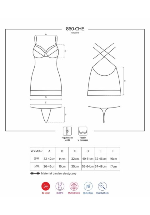 860-CHE-1 koszulka i stringi czarna M/L 860-CHE-1 koszulka i stringi czarna M/L