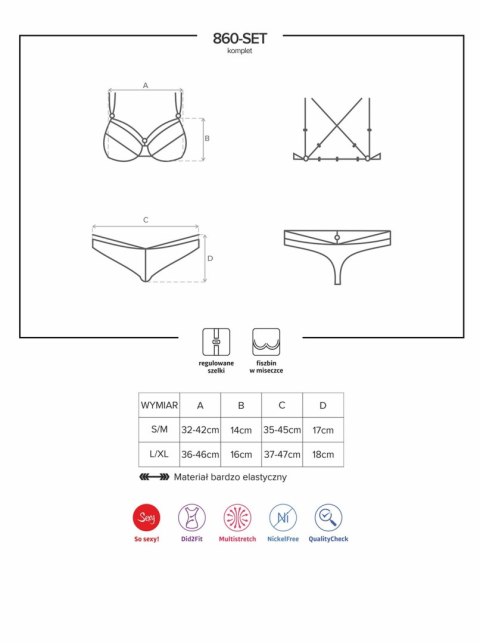 Bielizna-860-SET-2 komplet 2-częściowy biały L/XL Bielizna-860-SET-2 komplet 2-częściowy biały L/XL