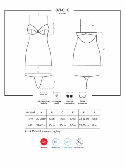 Bielizna-871-CHE-2 koszulka i stringi S/M Bielizna-871-CHE-2 koszulka i stringi S/M
