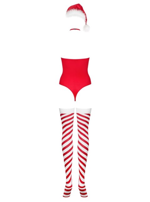 Kissmas – Czerwone Body Mikołajki z Chokerem i Pończochami S/M Kissmas – Czerwone Body Mikołajki z Chokerem i Pończochami S/M