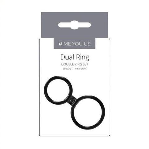 Pierścień- Me You Us Dual Ring Cock Ring Black Pierścień- Me You Us Dual Ring Cock Ring Black