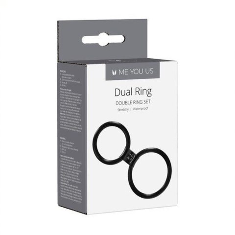 Pierścień- Me You Us Dual Ring Cock Ring Black Pierścień- Me You Us Dual Ring Cock Ring Black