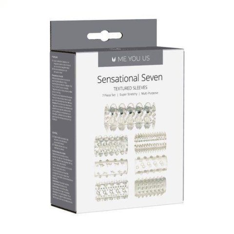 Stymulator- Me you Us Sensual Seven Textured Sleeves Transparent Small Stymulator- Me you Us Sensual Seven Textured Sleeves Transparent Small