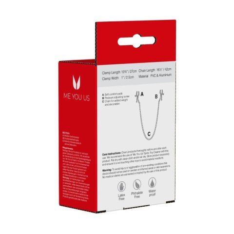 Stymulator- Squeeze N Please Nipple Chain Silver Stymulator- Squeeze N Please Nipple Chain Silver