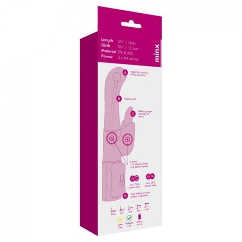 Wibrator- G Tongue Rabbit Vibrator Pink OS Wibrator- G Tongue Rabbit Vibrator Pink OS