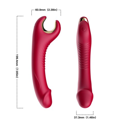 Stymulator silicone 9 vibration function Red Stymulator silicone 9 vibration function Red