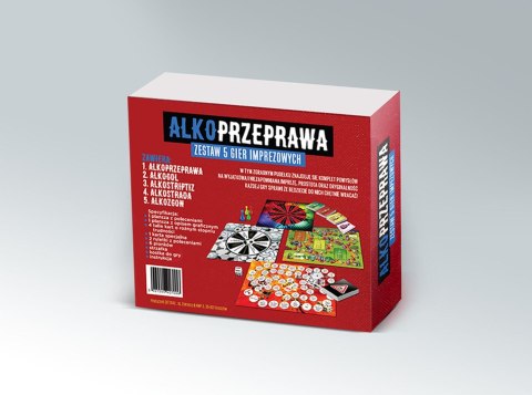 Gry-ALKOPRZEPRAWA 5w1-zestaw pięciu gier imprezowych Gry-ALKOPRZEPRAWA 5w1-zestaw pięciu gier imprezowych