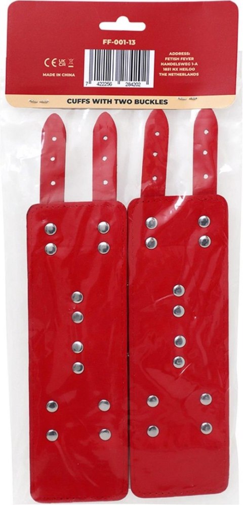 Fetish Fever - Cuffs with two buckles - Red Fetish Fever - Cuffs with two buckles - Red
