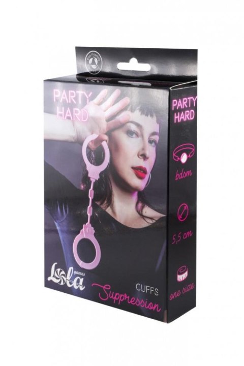 Kajdanki-Silicone Handcuffs Party Hard Suppression Pink Kajdanki-Silicone Handcuffs Party Hard Suppression Pink