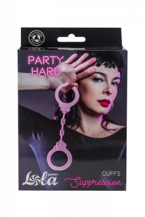 Kajdanki-Silicone Handcuffs Party Hard Suppression Pink Kajdanki-Silicone Handcuffs Party Hard Suppression Pink