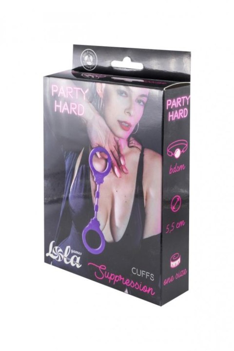 Kajdanki-Silicone Handcuffs Party Hard Suppression Purple Kajdanki-Silicone Handcuffs Party Hard Suppression Purple