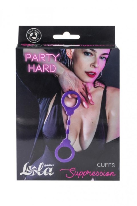 Kajdanki-Silicone Handcuffs Party Hard Suppression Purple Kajdanki-Silicone Handcuffs Party Hard Suppression Purple