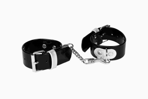 Kajdanki-WHIPS lakier, kajdanki damskie na ręce, czarne, gładkie Kajdanki-WHIPS lakier, kajdanki damskie na ręce, czarne, gładkie