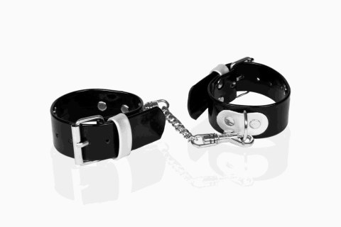 Kajdanki-WHIPS lakier, kajdanki damskie na ręce, czarne, gładkie Kajdanki-WHIPS lakier, kajdanki damskie na ręce, czarne, gładkie