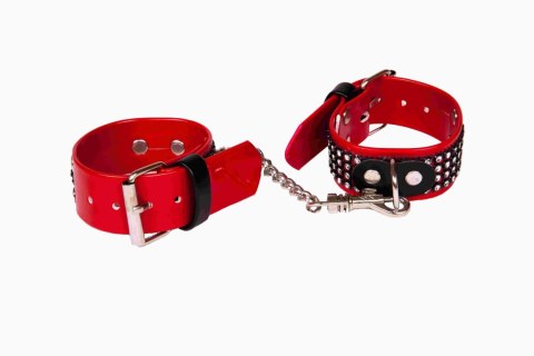 Kajdanki-WHIPS lakier, kajdanki damskie na ręce, czerwone, kryształki Kajdanki-WHIPS lakier, kajdanki damskie na ręce, czerwone, kryształki