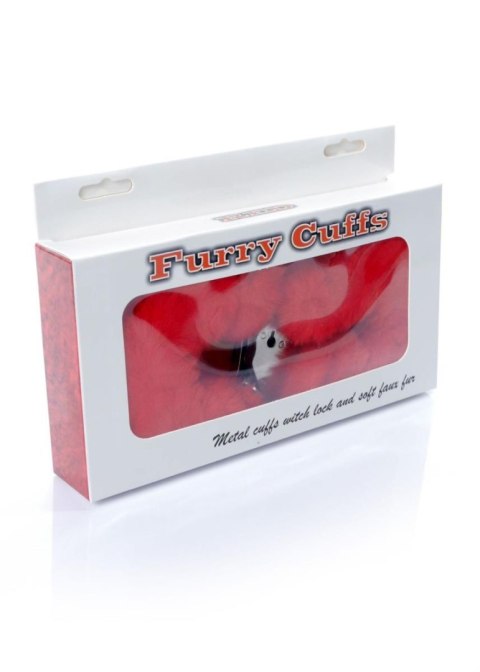Kajdanki Fetish B - Series- Furry Cuffs Red Kajdanki Fetish B - Series- Furry Cuffs Red