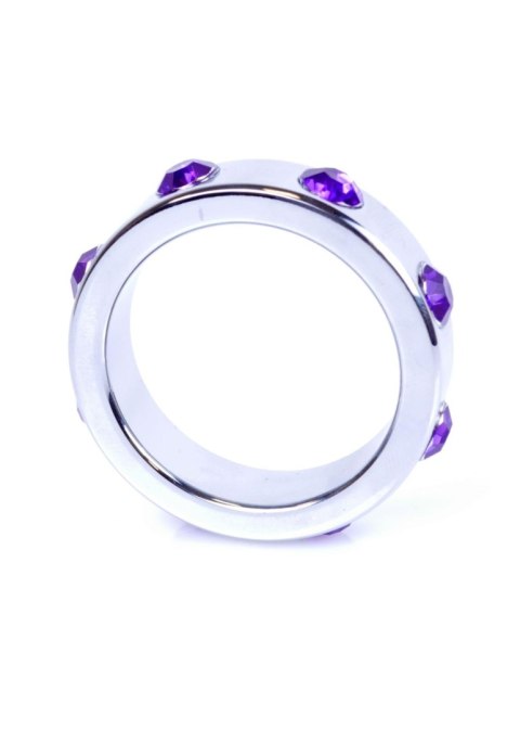 Pierścień-Metal Cock Ring with Purple Diamonds Large Pierścień-Metal Cock Ring with Purple Diamonds Large
