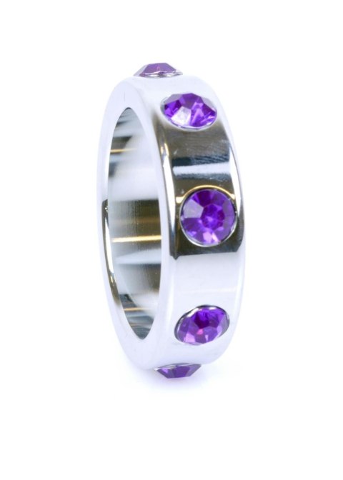 Pierścień-Metal Cock Ring with Purple Diamonds Large Pierścień-Metal Cock Ring with Purple Diamonds Large