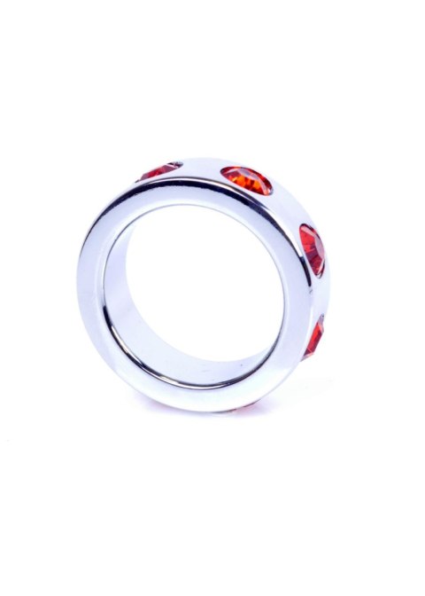 Pierścień-Metal Cock Ring with Red Diamonds Small Pierścień-Metal Cock Ring with Red Diamonds Small