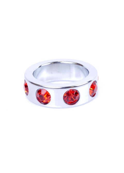 Pierścień-Metal Cock Ring with Red Diamonds Small Pierścień-Metal Cock Ring with Red Diamonds Small