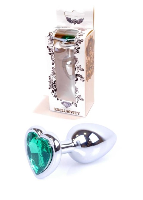 Plug-Jewellery Silver Heart PLUG- Green Plug-Jewellery Silver Heart PLUG- Green