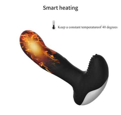 Wibrator-Silicone Massager USB 7 Function + Pulsator / Heating BLACK Wibrator-Silicone Massager USB 7 Function + Pulsator / Heating BLACK