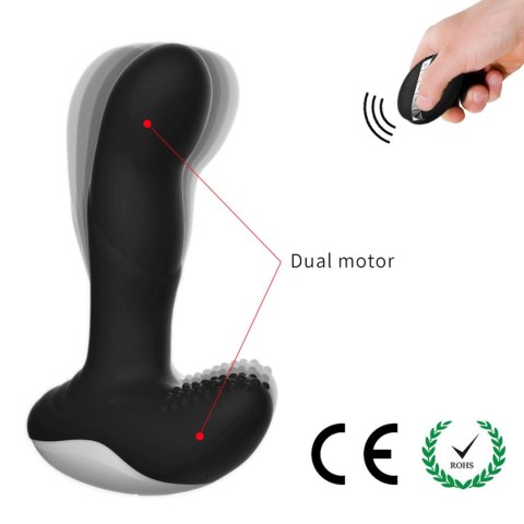 Wibrator-Silicone Massager USB 7 Function + Pulsator / Heating BLACK Wibrator-Silicone Massager USB 7 Function + Pulsator / Heating BLACK