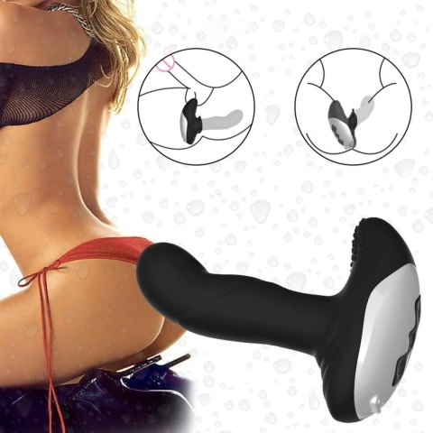 Wibrator-Silicone Massager USB 7 Function + Pulsator / Heating BLACK Wibrator-Silicone Massager USB 7 Function + Pulsator / Heating BLACK