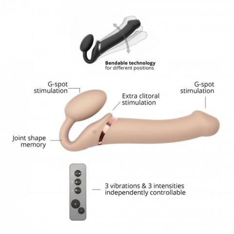 VIBRATING STRAP-ON - L - VANILLA VIBRATING STRAP-ON - L - VANILLA