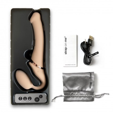 VIBRATING STRAP-ON - L - VANILLA VIBRATING STRAP-ON - L - VANILLA